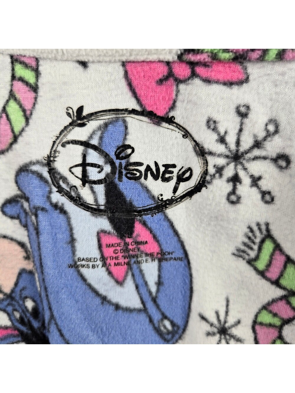 Disney Eeyore Pajama Top Womens XL 16/18 Fleece Button Front Winter Sleepwear - Picture 3 of 9